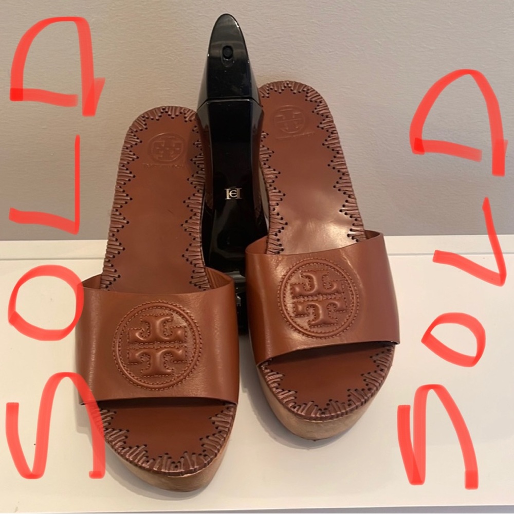 SOLD—SOLDTory Burch wedge sandals-Size 8 from BLOOMINGDALES.